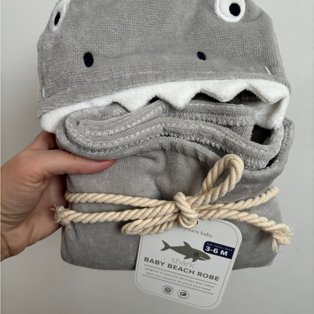 Pottery Barn Kids Gray and White Shark Coverup